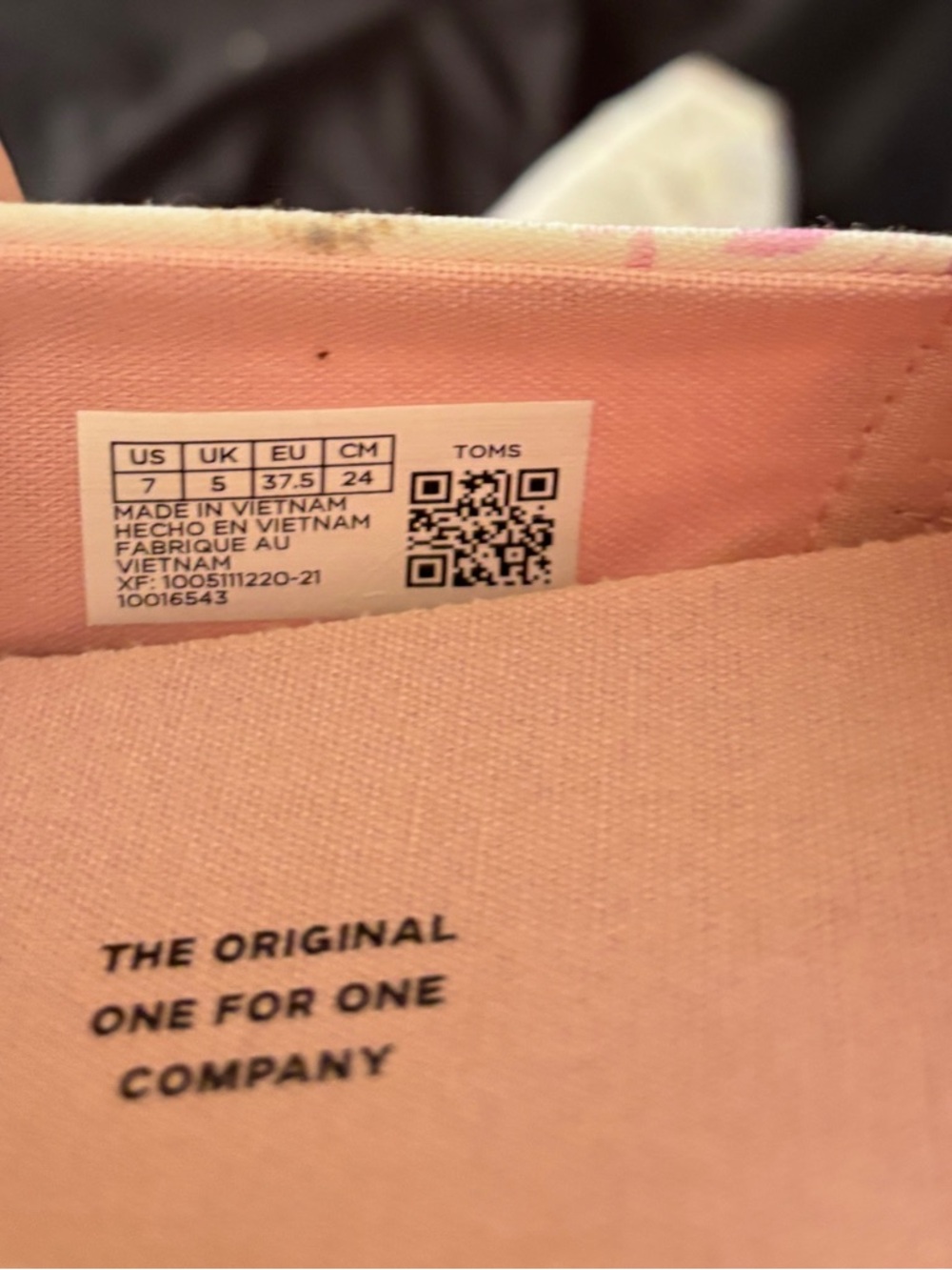 Toms Canvas Slip-Ons with Hedgehog & Floral Print - Cream & Pink Women’s Size 7 - Picture 8 of 10